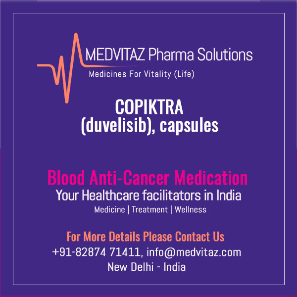 COPIKTRA (duvelisib), capsules for oral use. Initial U.S. Approval: 2018