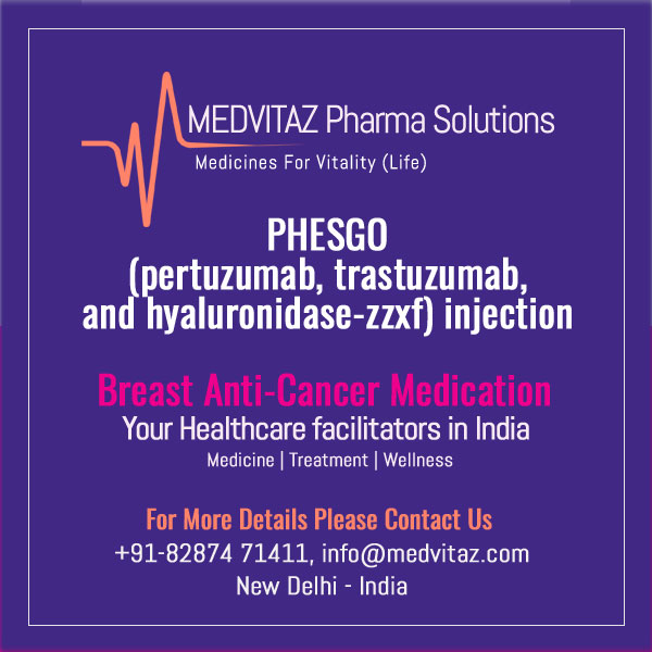 PHESGO (pertuzumab, trastuzumab, and hyaluronidase-zzxf) injection, for subcutaneous use Initial U.S. Approval: 2020