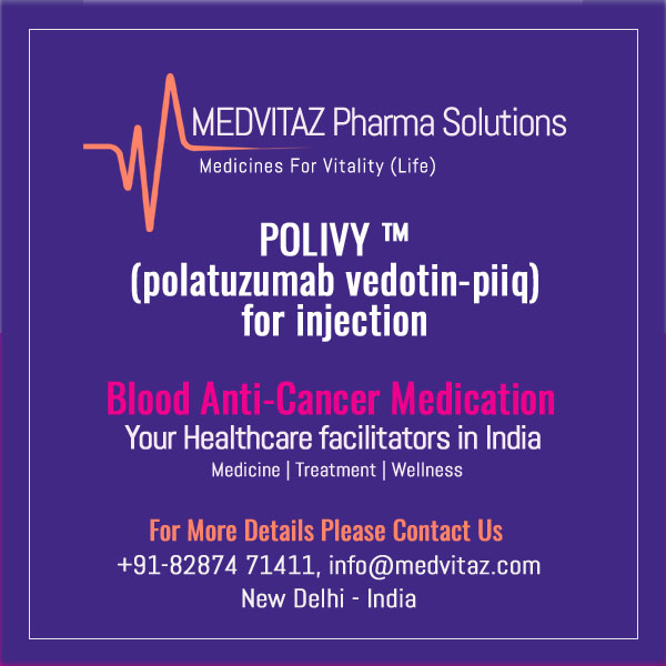 POLIVY (polatuzumab vedotin-piiq) for injection, for intravenous use. Initial U.S. Approval: 2019