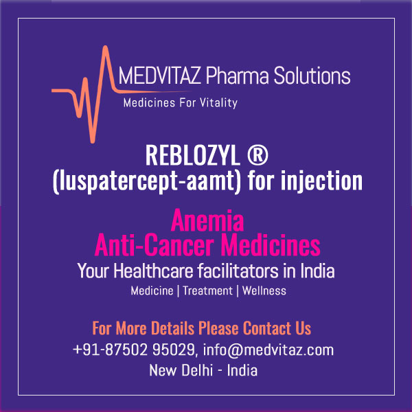 REBLOZYL (luspatercept-aamt) for injection, for subcutaneous use. Initial U.S. Approval: 2019