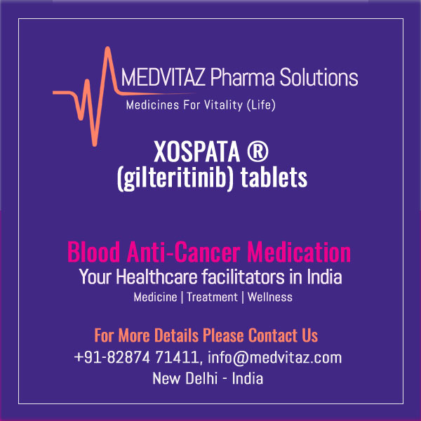 XOSPATA (gilteritinib) tablets, for oral use. Initial U.S. Approval: 2018