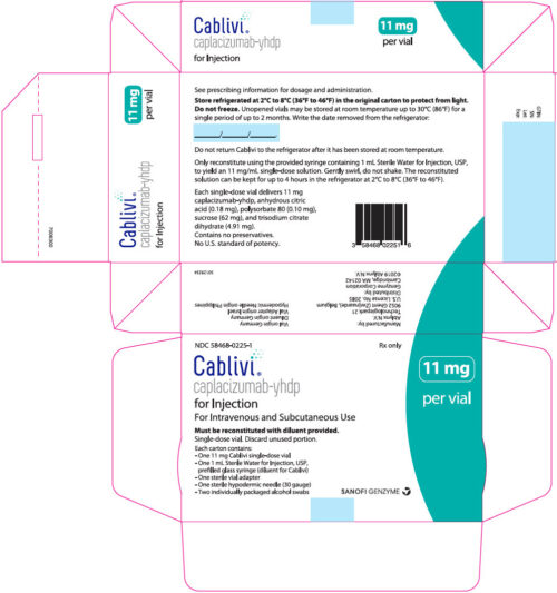 Cablivi 10 MG. Buy Online in Delhi, Mumbai, Hyderabad, Chennai, Bengaluru, India, UAE, Brazil, 9811747774, 9891296838.